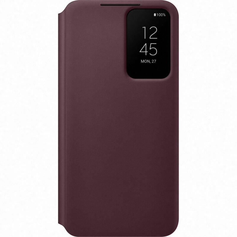 Samsung Galaxy S22 SM-S901B Smart Clear View Cover - EF-ZS901CEEGEE - Burgundy Rouge