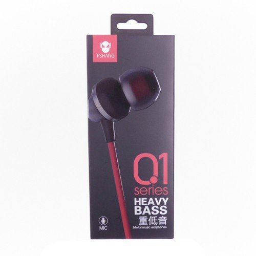 Fshang Metal Music Earphone - Q1 Series - Noir/Red 2 Fshang Metal Music Earphone - Q1 Series - Noir/Red