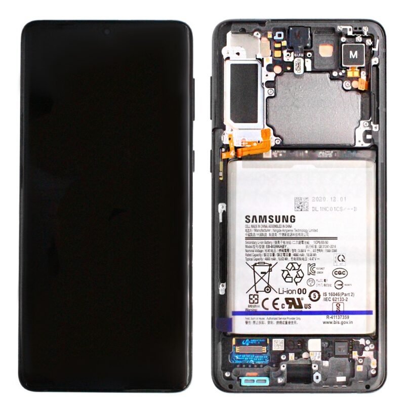Écran LCD + Tactile Avec Cadre Samsung Galaxy S21 Plus SM-G996B - GH82-24555A/GH82-24744A - Avec Batterie - Noir