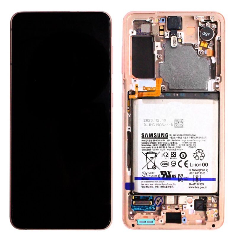 Écran LCD Tactile avec Cadre Samsung Galaxy S21 SM-G991B - GH82-24716B/GH82-24718B - Avec Batterie - Violet