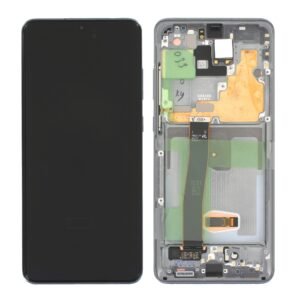 Écran LCD + Tactile Avec Cadre Samsung G988F Galaxy S20 Ultra 5G - GH82-26032C/GH82-26033C - (No Camera) - Blanc