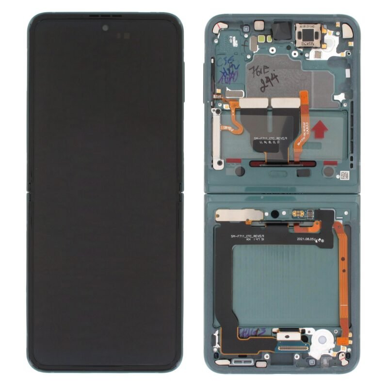 Écran LCD Tactile avec Cadre Samsung Galaxy Z Flip 3 SM-F711B - GH82-27243C/GH82-27244C - (No Camera) - Vert