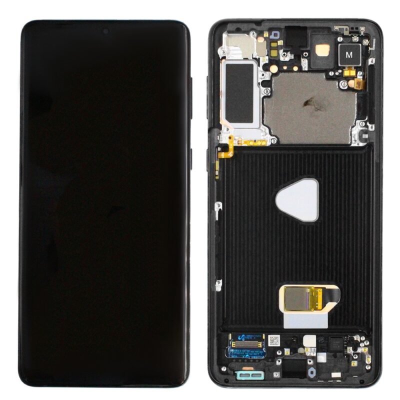 Écran LCD Tactile avec Cadre Samsung Galaxy S21 Plus SM-G996B - GH82-27267A/GH82-27268A - (No Camera/Batterie) - Noir
