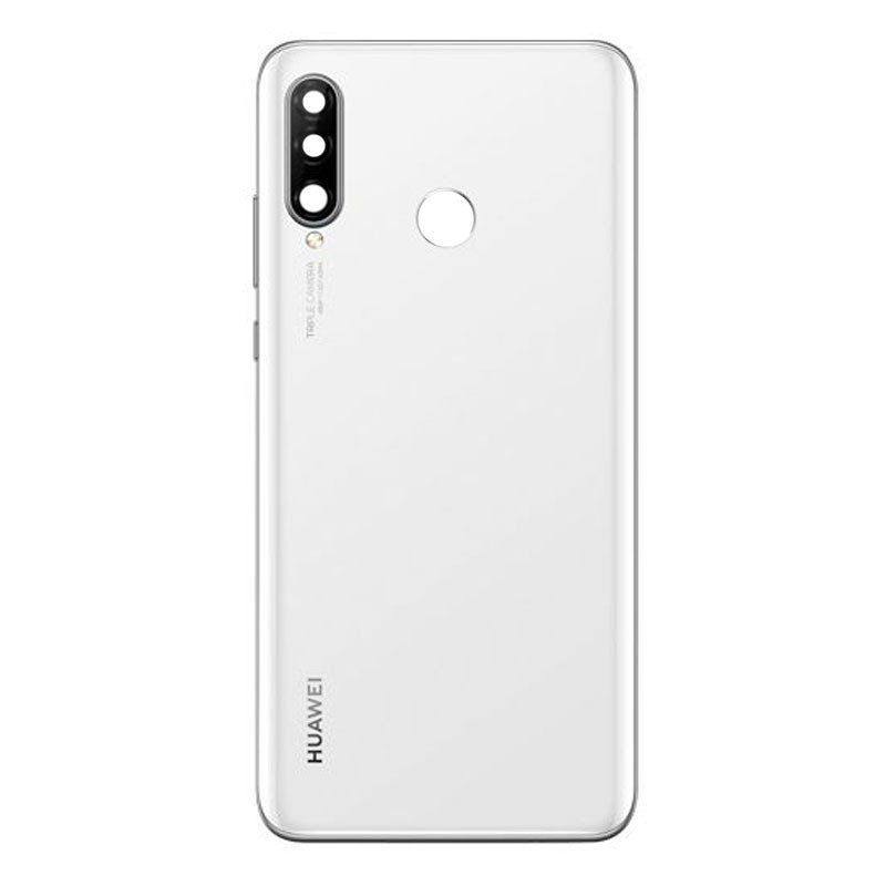 Cache arrière Huawei P30 Lite (MAR-LX1M)/P30 Lite New Edition (MAR-L21BX) - Avec Objectif - Blanc