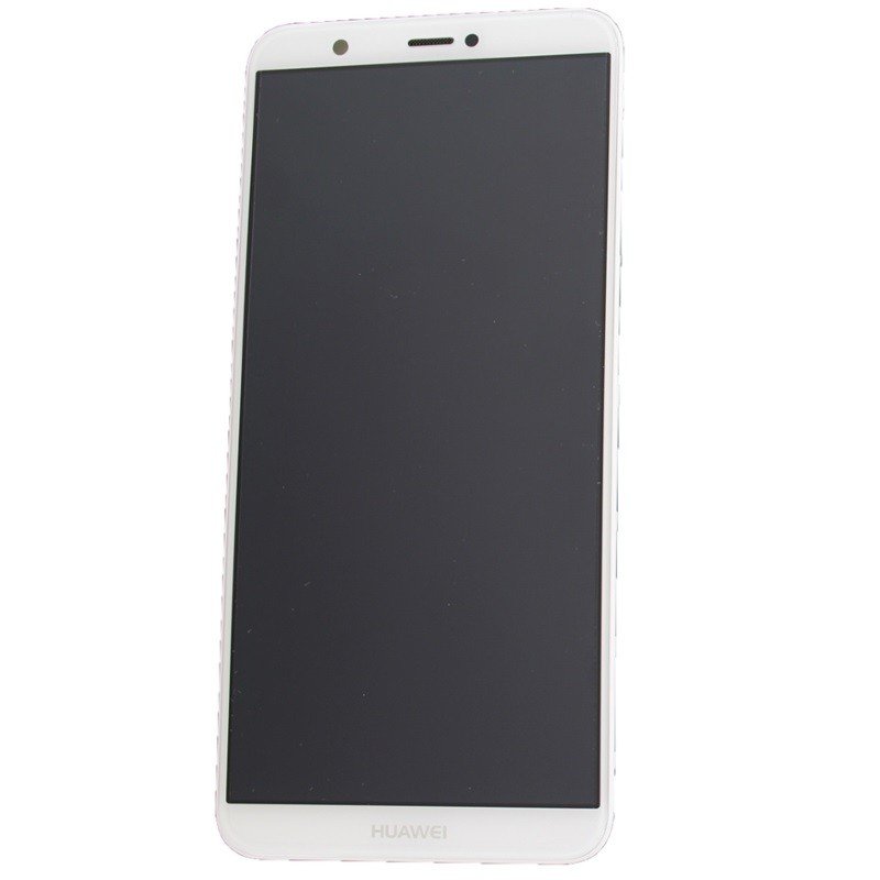 Écran LCD + Tactile Avec Cadre Huawei P Smart (FIG-LX1) - Incl. Batterie 02351SVE Blanc