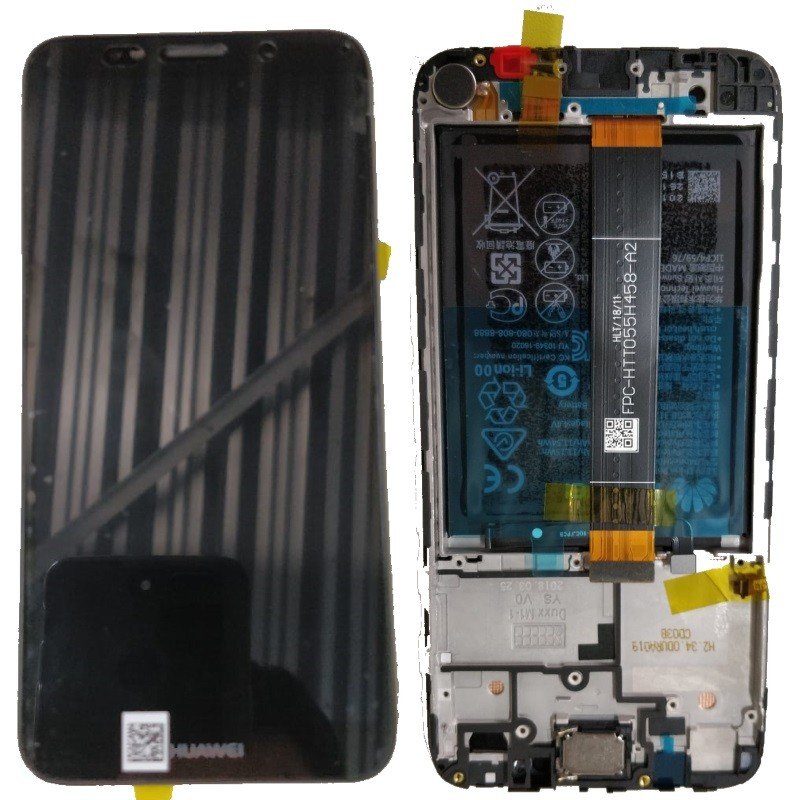 Écran LCD + Tactile Avec Cadre Huawei Y5 (2018)/Y5 Prime (2018) (DRA-LX2) - Incl. Batterie Et Pièces 02351XHU Noir