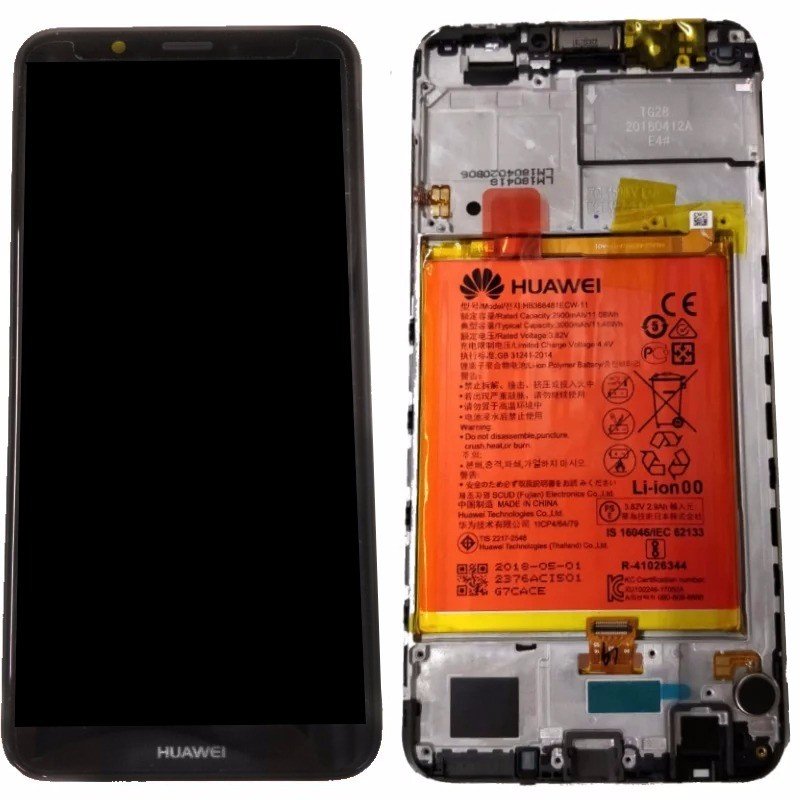 Écran LCD Tactile Avec Cadre Huawei Y7 (2018)/Y7 Prime (2018) (LDN-L21) - Incl. Batterie Et Pièces 02351USA Noir