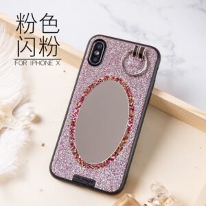 NX  Apple iPhone 8 Plus Coque TPU  avec Miroir Paillettes Rose