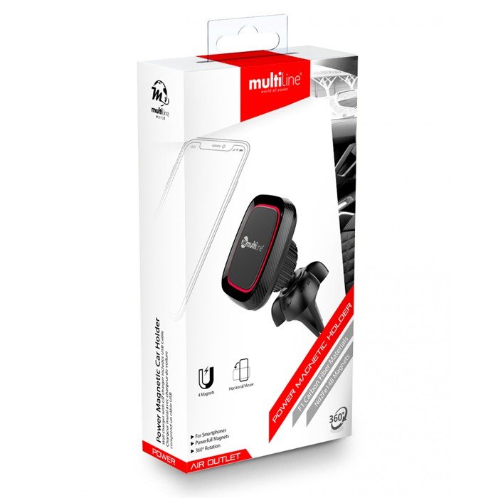 Multiline Power Magnetic Car Holder - Air Outlet - Noir 2 Multiline Power Magnetic Car Holder - Air Outlet - Noir