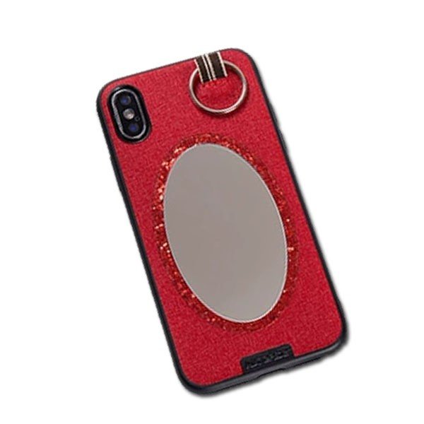 NX Apple iPhone XR Coque TPU avec Miroir Paillettes Rouge