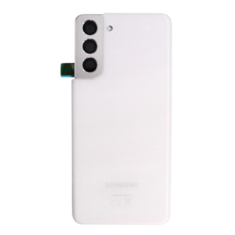 Cache arrière Samsung Galaxy S21SM-G991B - GH82-24519C/GH82-24520C - Blanc 2 Cache arrière Samsung Galaxy S21SM-G991B - GH82-24519C/GH82-24520C - Blanc