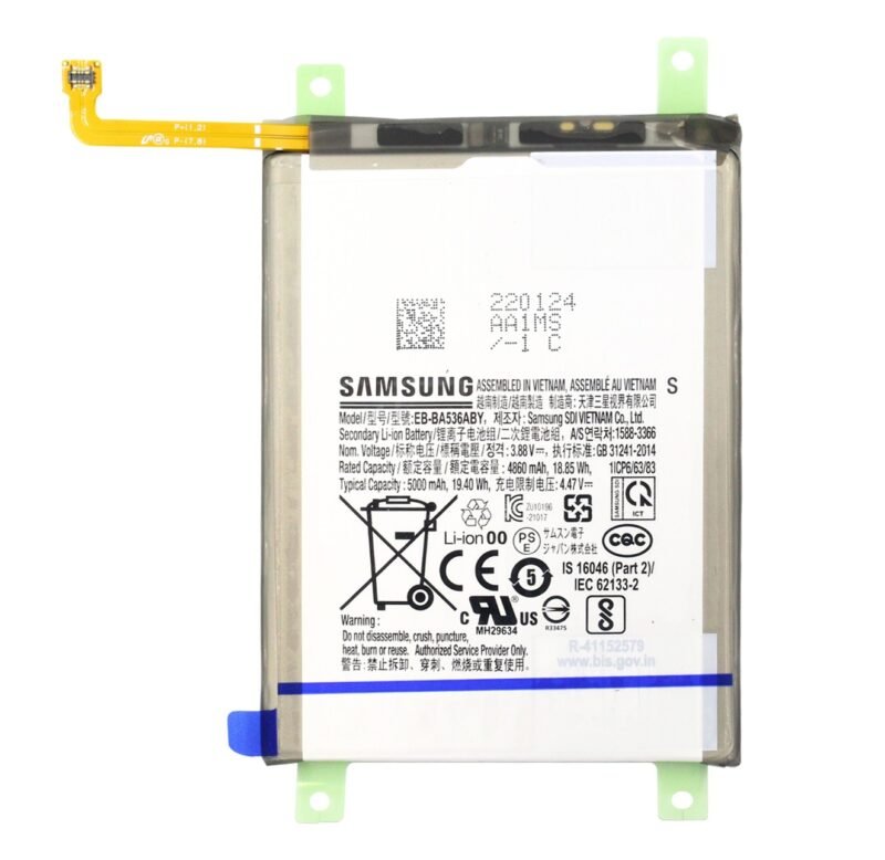 Batterie Samsung Galaxy A33 5G SM-A336B/Galaxy A53 5G SM-A536B - GH82-28146A/GH82-28027A - EB-BA536ABY - 5000 mAh