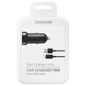 Samsung Fast Car Charger (18W) + Micro USB Cable - EP-LN930BBEGWW - Noir
