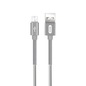 XO Spring Durable Braided Micro to Charge & Sync USB Cable - 100CM NB27 - Argent