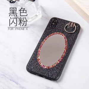 NX  Apple iPhone 8 Plus Coque TPU  avec Miroir Paillettes Noir