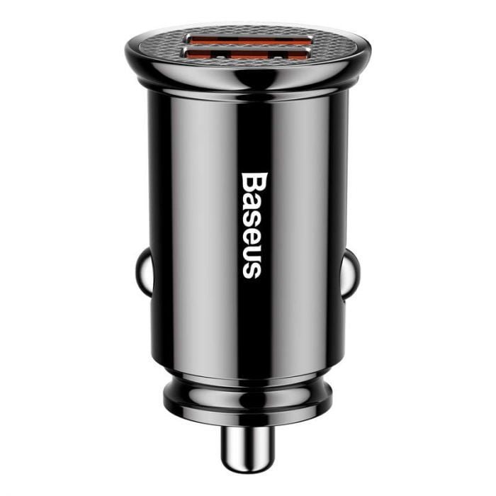 Baseus Car Charger Circular Plastic A+A Dual Quick Charge 3.0 30W Noir (CCALL-YD01) 2 Baseus Car Charger Circular Plastic A+A Dual Quick Charge 3.0 30W Noir (CCALL-YD01)