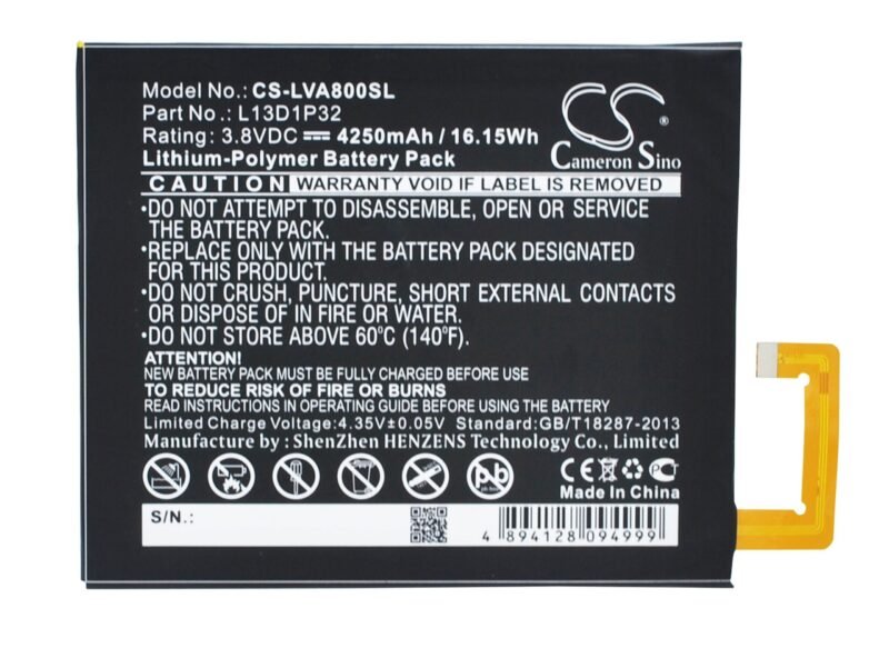 Lenovo Tab A8-50 (F/L/LC) Batterie 4200 mAh - L13D1P32