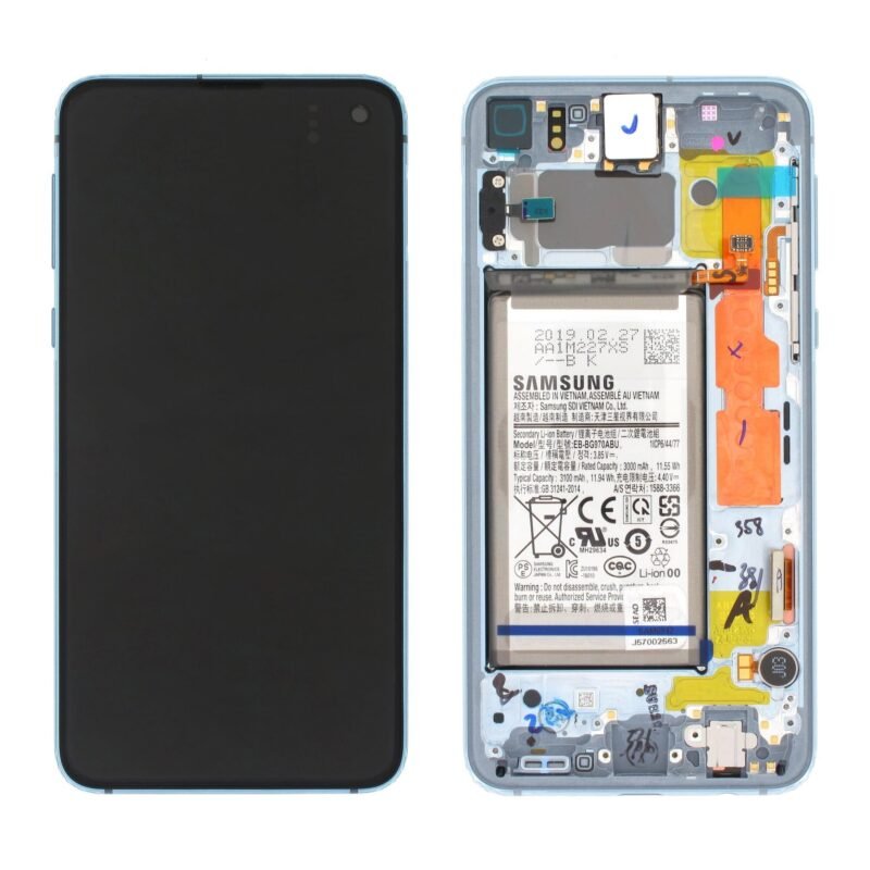 Écran LCD Tactile avec Cadre Samsung G970F Galaxy S10e - GH82-18843C - Avec Batterie - Bleu