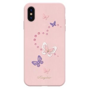 Kingxbar Apple iPhone XS Max - 3D Crystals PU Leather Case - Butterfly Rose
