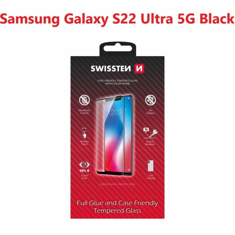 Swissten SM-S908B Galaxy S22 Ultra Film Verre Trempé - 54501813 - Full Glue - Noir 2 Swissten SM-S908B Galaxy S22 Ultra Film Verre Trempé - 54501813 - Full Glue - Noir