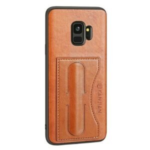Kanjian Samsung G965F Galaxy S9 Plus - Business Card Cache arrière Slot Leather - Brown