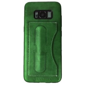 Kanjian Samsung G955F Galaxy S8 Plus Business Card Cache arrière Slot Leather - Vert