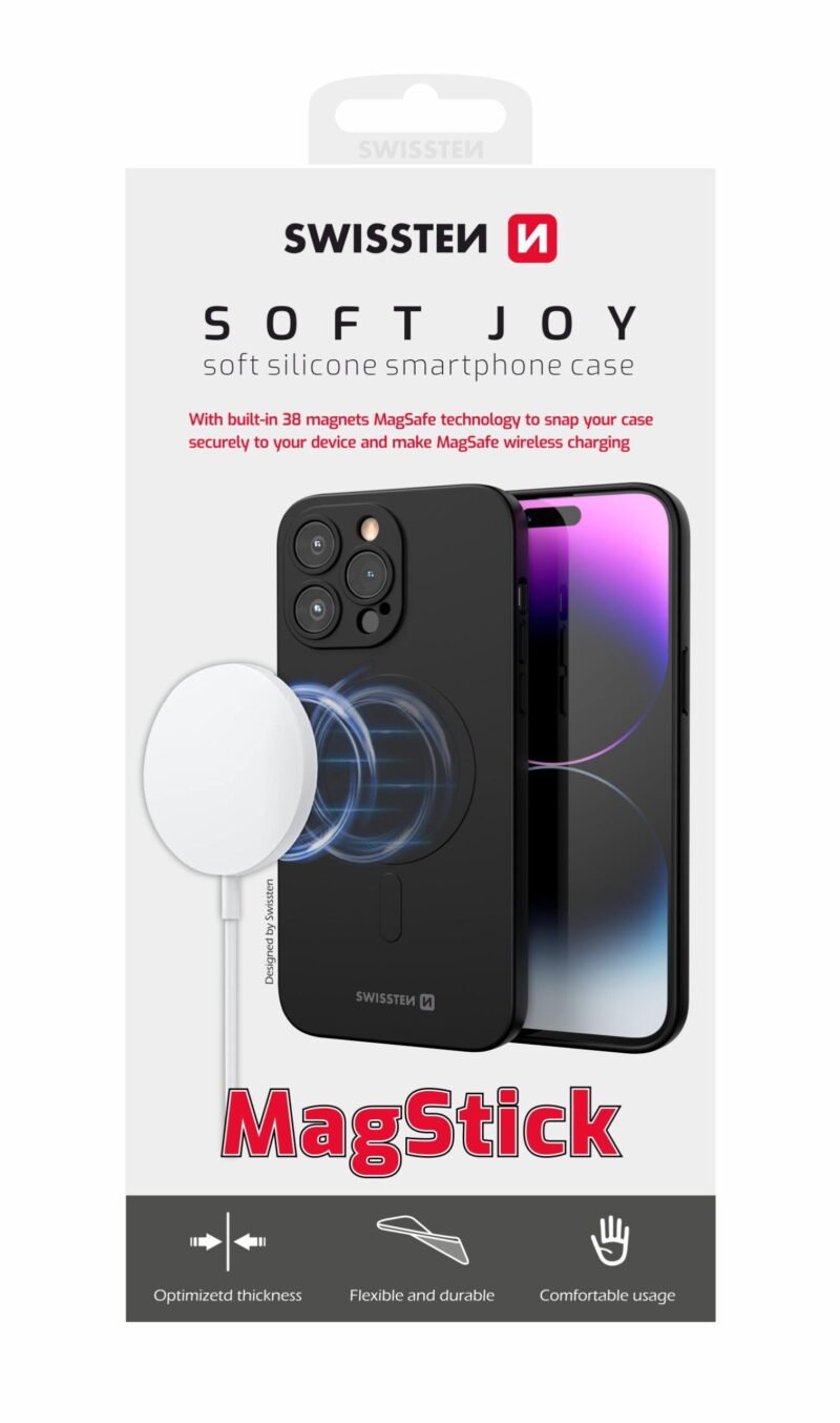 Coque Magstick Swissten iPhone 13 Pro Max Soft Joy - 35500108 - Pour Chargement Magsafe - Noir