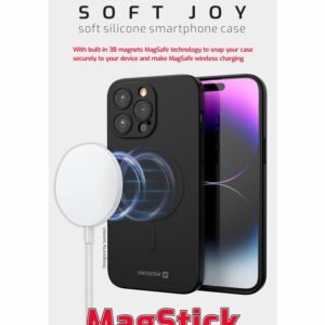 Coque Magstick Swissten iPhone 13 Pro Soft Joy - 35500109 - Pour Chargement Magsafe - Noir