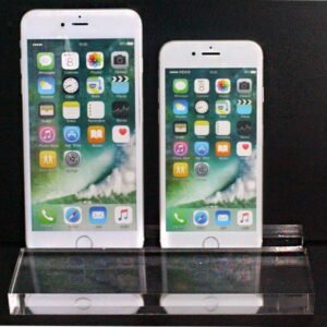 Mobile Phone Holder - Mobile Cell Phone Display Stand - Double Long Shelf - Clear
