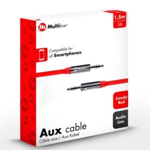 Multiline Aux Cable 1.5mm Candy Rouge