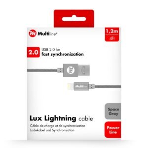 Multiline Lux Lightning Cable 1.2m Gris Sideral