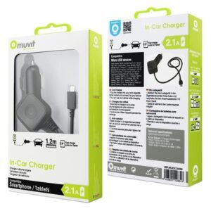 muvit Car Charger SQ Micro USB 2.1A Noir