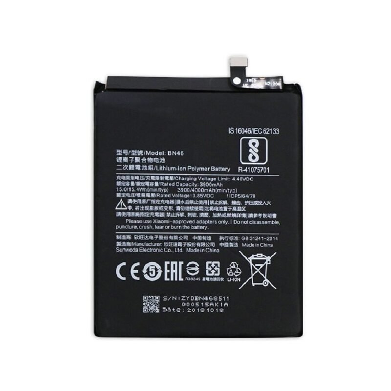 Batterie Xiaomi Redmi 7 (M1810F6Batterie LG)/Redmi Note 8T (M1908C3XG)/Redmi Note 8 (M1908C3JH) - BN46 4000 mAh 2 Batterie Xiaomi Redmi 7 (M1810F6Batterie LG)/Redmi Note 8T (M1908C3XG)/Redmi Note 8 (M1908C3JH) - BN46 4000 mAh