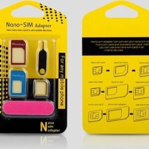 Lubote - 5 in 1 Nano Sim Card Adapters + Regular & Micro Sim