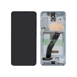 Écran LCD + Tactile Avec Cadre Samsung G980F Galaxy S20/G981F Galaxy S20 5G - GH82-31432D/GH82-31433D - (No Camera) - Cloud Bleu