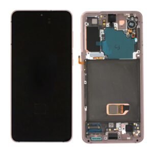 Écran LCD + Tactile Avec Cadre Samsung Galaxy S21 SM-G991B - GH82-27255D/GH82-27256D - (No Camera/Batterie) - Rose
