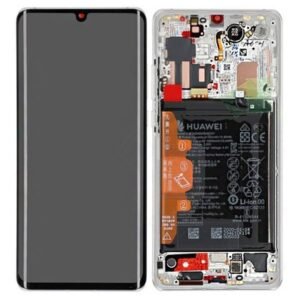 Écran LCD + Tactile Avec Cadre Huawei P30 Pro (VOG-L29)/P30 Pro New Edition (VOG-L29) - Incl. Batterie Et Pièces 02352PGF Blanc