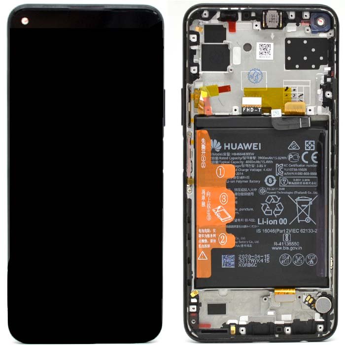 Écran LCD + Tactile Avec Cadre Huawei P40 Lite 5G (CDY-NX9A) - Incl. Batterie Et Pièces - 02353SUN Noir 2 Écran LCD + Tactile Avec Cadre Huawei P40 Lite 5G (CDY-NX9A) - Incl. Batterie Et Pièces - 02353SUN Noir