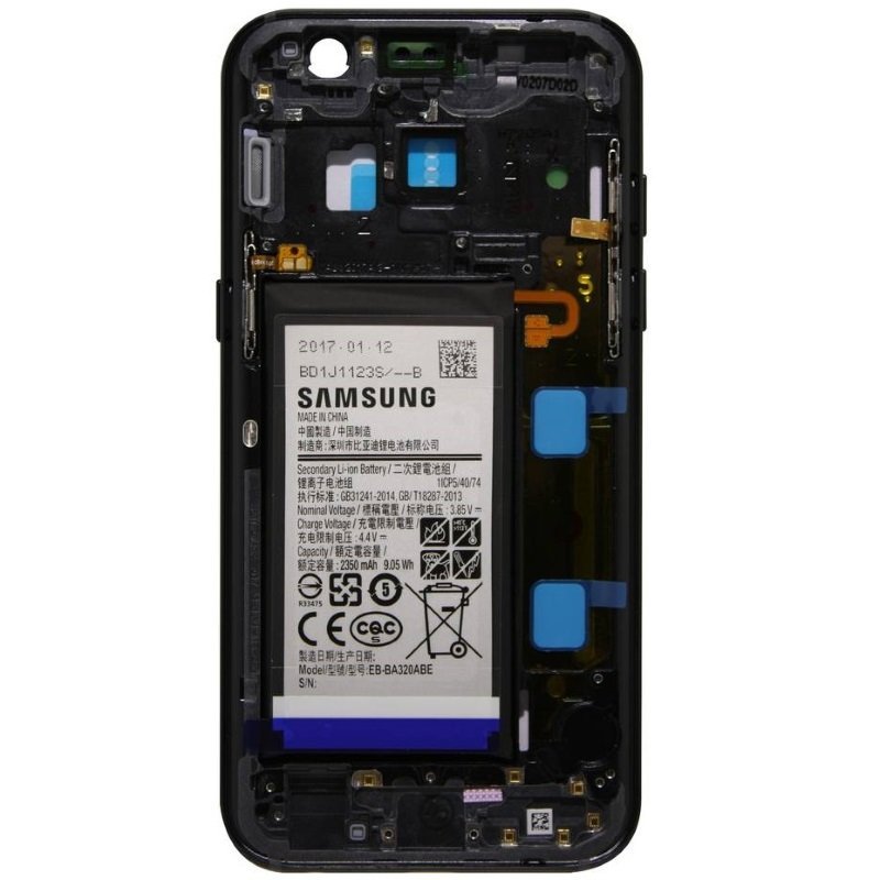 Samsung Galaxy A3 2017 SM-A320F Cadre central Avec Batterie GH82-13667A Noir