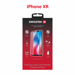 Swissten iPhone XR Film Verre Trempé - 54501707 - Full Glue - Noir