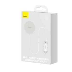 Baseus Car Charger MagSafe 15W holder for Air vent + USB-A 25W Blanc (SUCX040002)