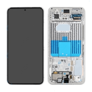 Écran LCD + Tactile Avec Cadre Samsung Galaxy S22 SM-S901B - GH82-27520B/GH82-27521B - Blanc