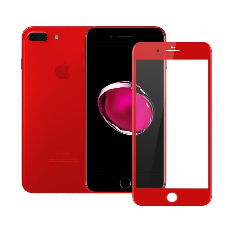 Livon Apple iPhone 7 Plus/iPhone 8 Plus Film Verre Trempé 4D Curved Rouge