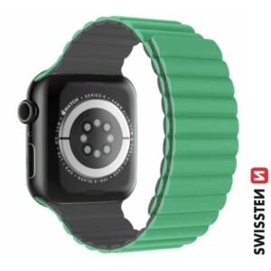 Swissten Apple Watch 38-41mm Bracelet en silicone Magnétiqued - 46000503 - Vert