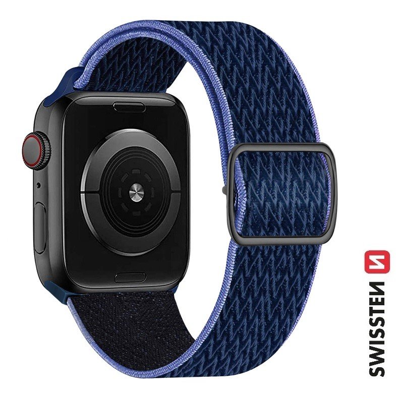 Swissten Apple Watch 42-49mm Nylon Band - 46000716 - Avec Buckle - Bleu 2 Swissten Apple Watch 42-49mm Nylon Band - 46000716 - Avec Buckle - Bleu