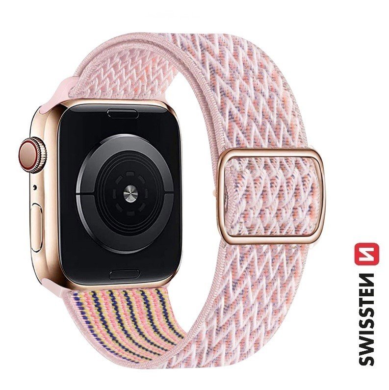 Swissten Apple Watch 42-49mm Nylon Band - 46000717 - Avec Buckle - Pink 2 Swissten Apple Watch 42-49mm Nylon Band - 46000717 - Avec Buckle - Pink