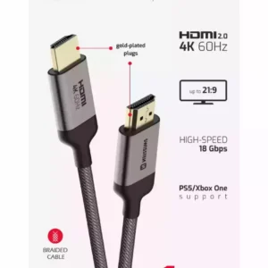 Câble HDMI Swissten 4K 60 Hz - 75501101 - 1 mètre