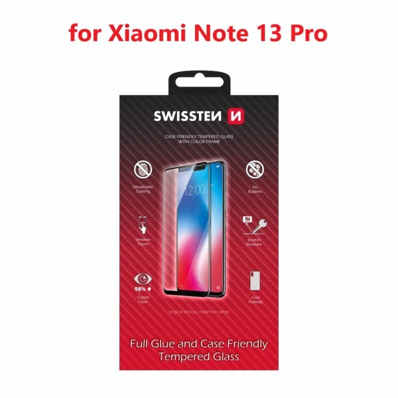 Swissten Xiaomi Redmi Note 13 Pro 4G (23117RA68G) Verre trempé - 54501860 - Full Glue - Noir