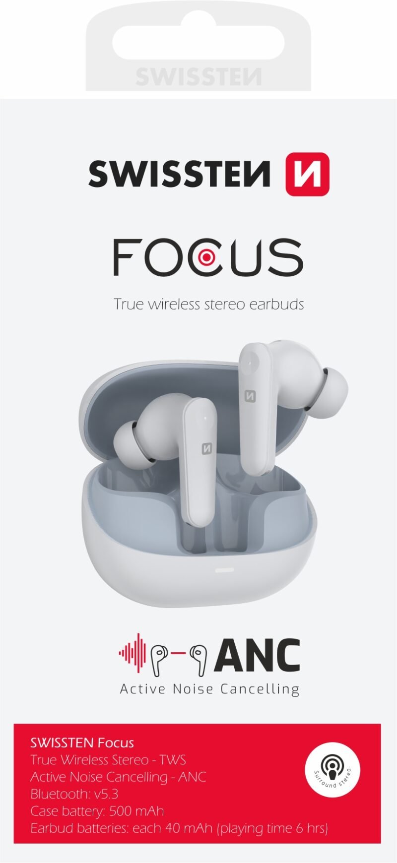 Swissten Focus Casque à suppression active du bruit - 51500100 - Blanc 2 Swissten Focus Casque à suppression active du bruit - 51500100 - Blanc