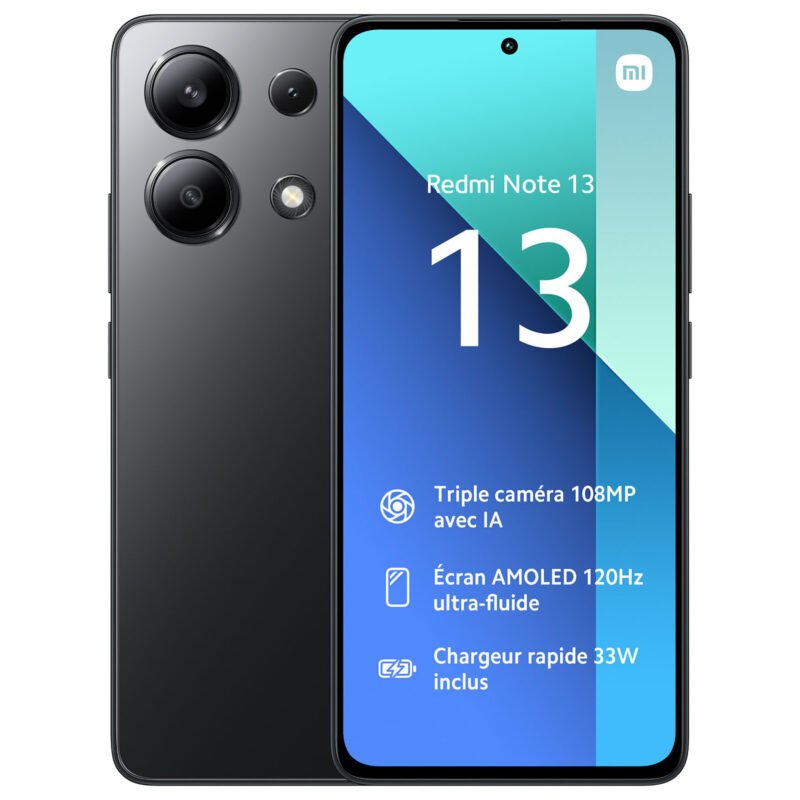 Xiaomi Redmi Note 13 4G - 256GB - Black Xiaomi Redmi Note 13 4G - 256Go - Noir